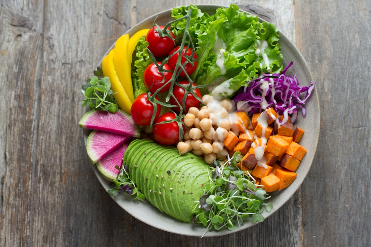 Fresh colorful vegetables and herbs for metabolic health